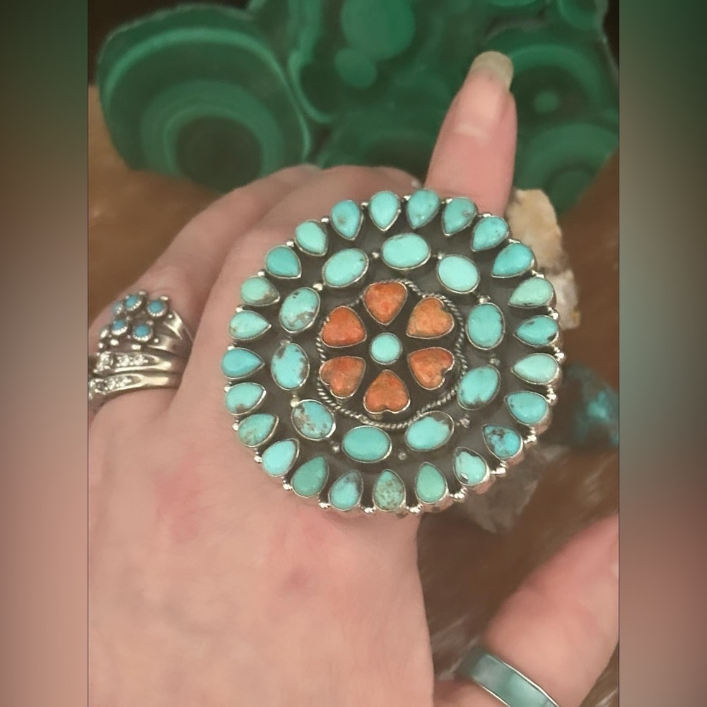 Turquoise Spiny Oyster Statement Huge Southwester… - image 4